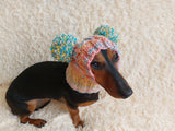 Wool dog hat pom pom