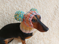 Wool dog hat pom pom