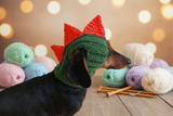 Dinosaur Snood Hat for Dog with Open Ears