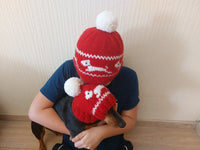 Paired hats for mom and dog angora wool, photo shoot set of hats for mom and pet, gift for dog lover set of hats