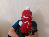 Paired hats for mom and dog angora wool, photo shoot set of hats for mom and pet, gift for dog lover set of hats