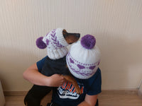 Mother and dog hat snood set, family hostess and dachshund hat snood set