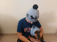 Angora Wool Mom and Dog Matching Hats, Mom and Pet Photo Shoot Hat Set, Dog Lover Gift