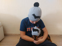 Angora Wool Mom and Dog Matching Hats, Mom and Pet Photo Shoot Hat Set, Dog Lover Gift