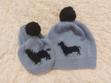 Angora Wool Mom and Dog Matching Hats, Mom and Pet Photo Shoot Hat Set, Dog Lover Gift