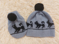 Angora Wool Mom and Dog Matching Hats, Mom and Pet Photo Shoot Hat Set, Dog Lover Gift