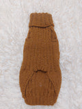 Warm wool sweater for dog with aran patch bear and bow