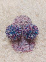 Christmas Clothes Pet Outfit Pom Pom Hat, Pet clothes winter warm wool snood hat for small dogs with pompom, pet gift, dog gift