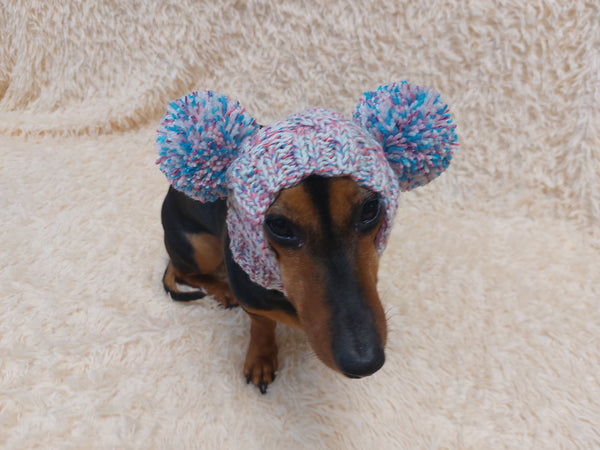Hat winter pet wool with pompoms,clothes warm hat for dog
