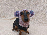 Christmas Clothes Pet Outfit Pom Pom Hat, Pet clothes winter warm wool snood hat for small dogs with pompom, pet gift, dog gift