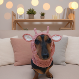 Christmas Deer Wool Dog Snood Hat