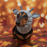 Christmas Deer Wool Dog Snood Hat