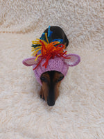 Snood Hats for Dogs Horse with Multi-Colored Mane