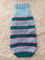 Multi color green pink blue pet clothes striped dog sweater