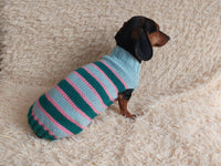 Multi color green pink blue pet clothes striped dog sweater