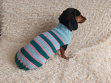 Multi color green pink blue pet clothes striped dog sweater