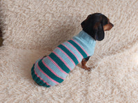 Multi color green pink blue pet clothes striped dog sweater