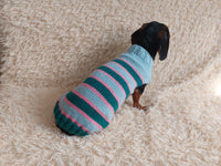 Multi color green pink blue pet clothes striped dog sweater