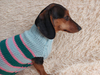 Multi color green pink blue pet clothes striped dog sweater