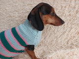 Multi color green pink blue pet clothes striped dog sweater