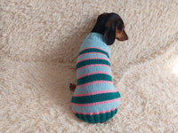Multi color green pink blue pet clothes striped dog sweater
