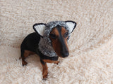 Gray wolf snood hat for dogs