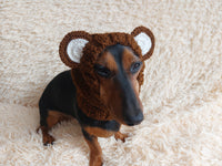 Pet cloches bear hat snood, dog clothes hat snood bear