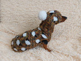 Pet costume with sheep sweater and hat with pompom, dog warm wool set clothes with sheep ram