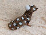 Pet costume with sheep sweater and hat with pompom, dog warm wool set clothes with sheep ram