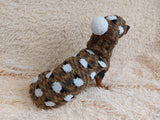 Pet costume with sheep sweater and hat with pompom, dog warm wool set clothes with sheep ram