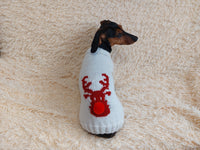 Christmas deer sweater for dog, christmas deer sweater for miniature dachshund, christmas dog clothes