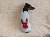 Christmas deer sweater for dog, christmas deer sweater for miniature dachshund, christmas dog clothes