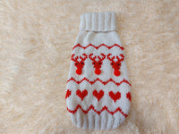 Christmas clothes heart deer for pet holiday sweater for dog