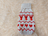 Christmas clothes heart deer for pet holiday sweater for dog