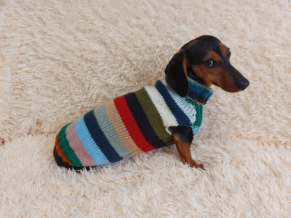 Multi color pet clothes striped dog sweater