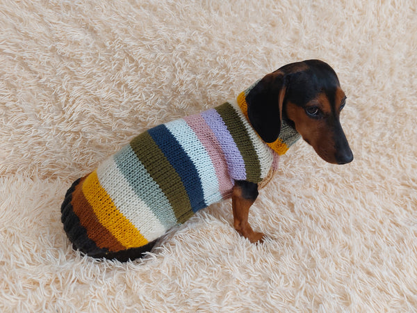 Multi color pet clothes striped dog sweater