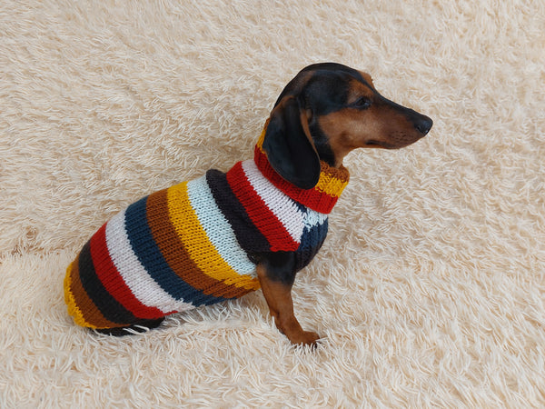 Multi color pet clothes striped dog sweater