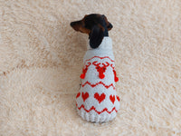 Christmas clothes heart deer for pet holiday sweater for dog
