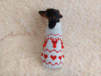 Christmas clothes heart deer for pet holiday sweater for dog