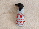 Christmas clothes heart deer for pet holiday sweater for dog