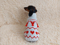 Christmas clothes heart deer for pet holiday sweater for dog