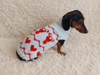 Christmas clothes heart deer for pet holiday sweater for dog