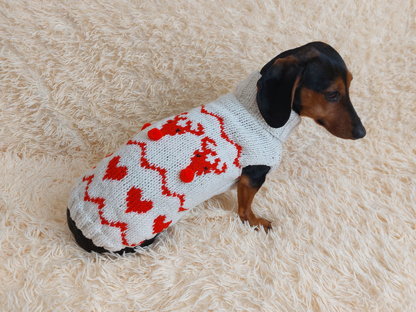 Christmas clothes heart deer for pet holiday sweater for dog