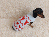 Christmas clothes heart deer for pet holiday sweater for dog