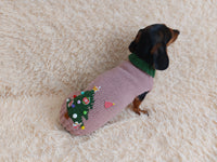 Christmas dressy coat with Christmas tree for dog,dachshund dressy Christmas sweater