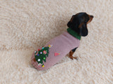 Christmas dressy coat with Christmas tree for dog,dachshund dressy Christmas sweater