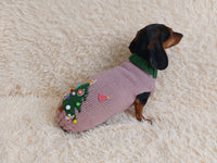 Christmas dressy coat with Christmas tree for dog,dachshund dressy Christmas sweater
