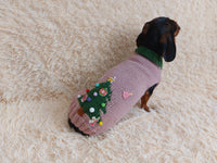 Christmas dressy coat with Christmas tree for dog,dachshund dressy Christmas sweater