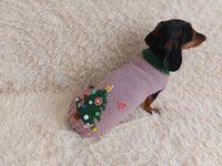 Christmas dressy coat with Christmas tree for dog,dachshund dressy Christmas sweater