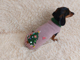 Christmas dressy coat with Christmas tree for dog,dachshund dressy Christmas sweater